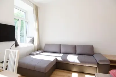 Ein Sitzbereich in der Unterkunft Vienna City Apartment Kempelengasse