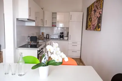 Küche/Küchenzeile in der Unterkunft Boutique Apartments Vienna