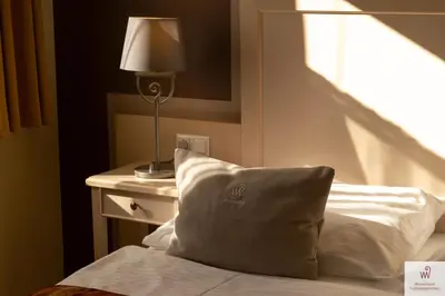 Ein Bett oder Betten in einem Zimmer der Unterkunft Winzerhotel Gumpoldskirchen