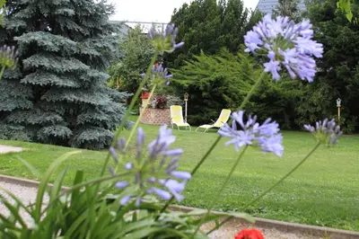 Ein Garten an der Unterkunft Das Mittelpunkt