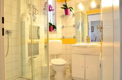 Ein Badezimmer in der Unterkunft AJO Apartments - Alte Donau Garden Flat - Self-Check-in