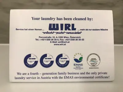 Ein Zertifikat, Auszeichnung, Logo oder anderes Dokument, das in der Unterkunft Leuhusen Boutique Apartments Vienna, Wien ausgestellt ist