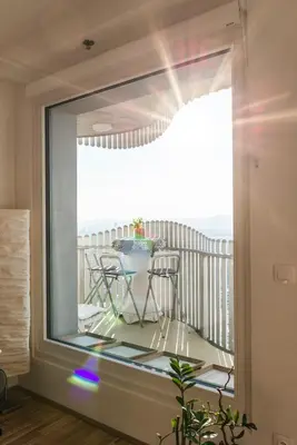 Ein Balkon oder eine Terrasse in der Unterkunft Sky View Apartment Vienna