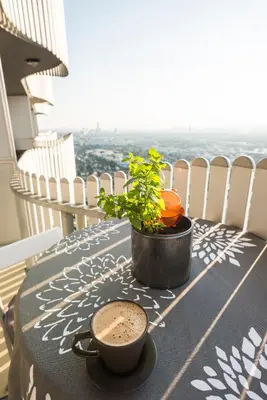 Ein Balkon oder eine Terrasse in der Unterkunft Sky View Apartment Vienna