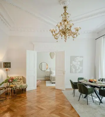 Ein Sitzbereich in der Unterkunft Roosevelt Stadthaus