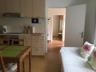 Küche/Küchenzeile in der Unterkunft Terrasse Wohnungen mit parking in Zentrum