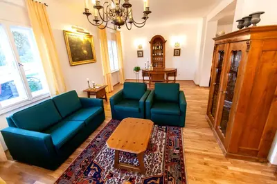 Ein Sitzbereich in der Unterkunft Engels Landhaus Suite