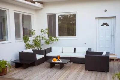 Ein Sitzbereich in der Unterkunft Engels Landhaus Suite