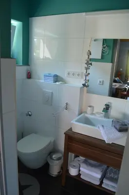 Ein Badezimmer in der Unterkunft Bootshaus