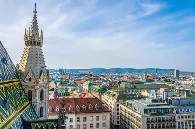 Ein allgemeiner Blick auf Wien oder ein Stadtblick von der Ferienwohnung aus