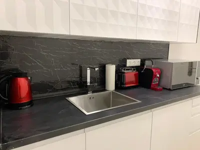 Küche/Küchenzeile in der Unterkunft Colony Apartments