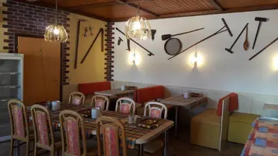 Ein Sitzbereich in der Unterkunft Arkadenhaus Steiner