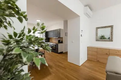 Küche/Küchenzeile in der Unterkunft Nadland Apartment Wehlistrasse
