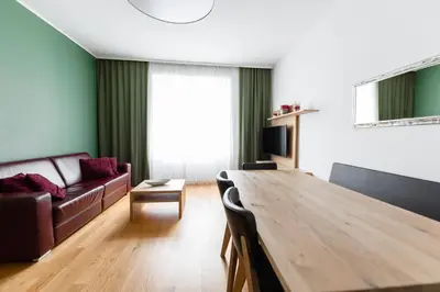 Ein Sitzbereich in der Unterkunft Nadland Apartment Wehlistrasse