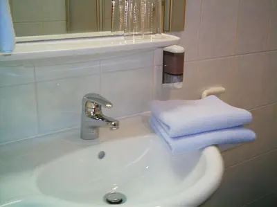 Ein Badezimmer in der Unterkunft Die Pension Reeh