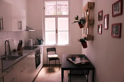 Küche/Küchenzeile in der Unterkunft 95m²-Apartment Tunnel