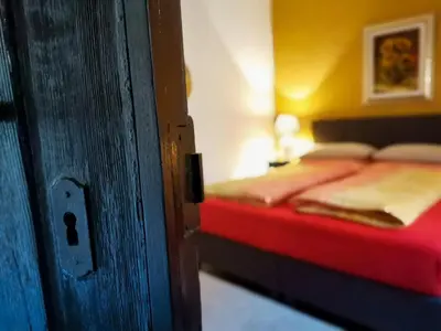 Ein Bett oder Betten in einem Zimmer der Unterkunft Gästehaus Doris