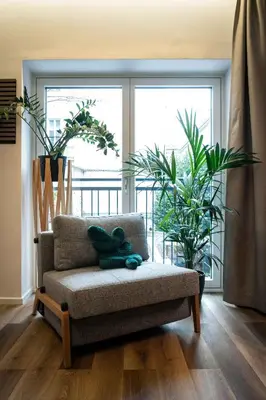 Ein Sitzbereich in der Unterkunft Urban Jungle Apartments