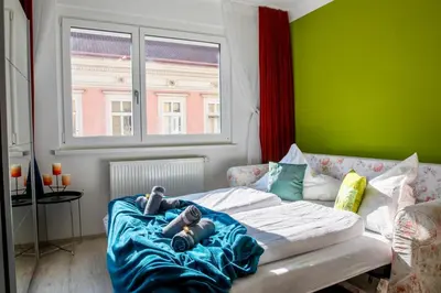 Ein Bett oder Betten in einem Zimmer der Unterkunft Viennaflats - Apartment Prater