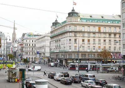Ein allgemeiner Blick auf Wien oder ein Stadtblick von des Hotels aus