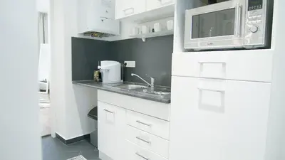 Küche/Küchenzeile in der Unterkunft Lotus Apartment Vienna