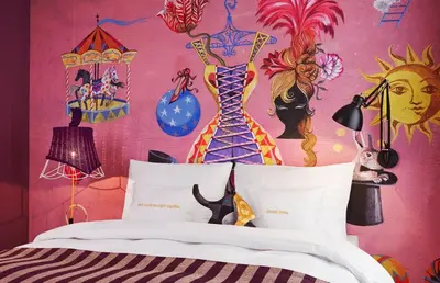 Ein Bett oder Betten in einem Zimmer der Unterkunft 25hours Hotel beim MuseumsQuartier