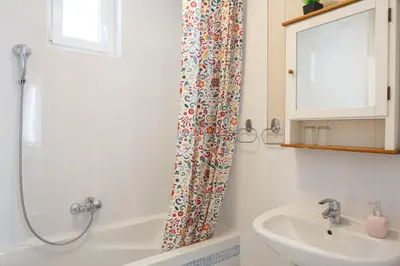 Ein Badezimmer in der Unterkunft Pension Laubenhof