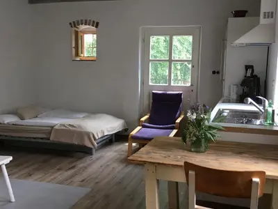 Ein Bett oder Betten in einem Zimmer der Unterkunft Am Ziegenhof