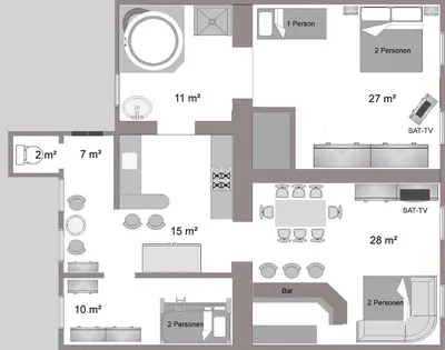 Grundriss der Unterkunft Apartment Gabriela