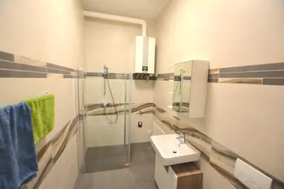 Ein Badezimmer in der Unterkunft Prater & Center Apartment mit eigener Terrasse
