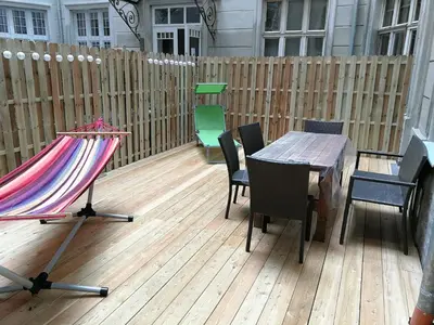 Ein Balkon oder eine Terrasse in der Unterkunft Prater & Center Apartment mit eigener Terrasse