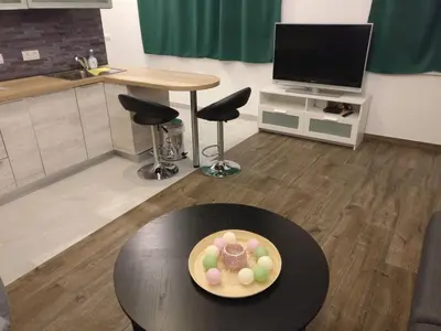 Küche/Küchenzeile in der Unterkunft Prater & Center Apartment mit eigener Terrasse