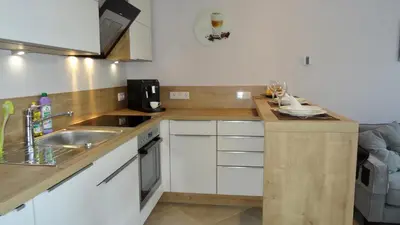 Küche/Küchenzeile in der Unterkunft Sonnberg Design Apartment