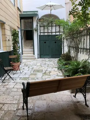 Ein Patio oder anderer Außenbereich in der Unterkunft Gästesuiten beim Schloss