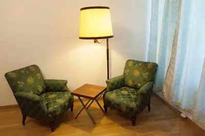Ein Sitzbereich in der Unterkunft Karmeliter Home