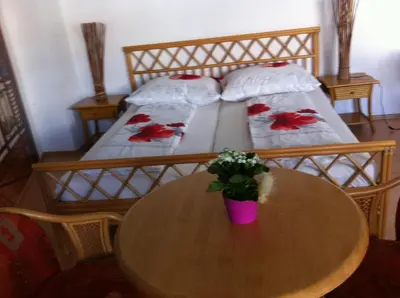 Ein Bett oder Betten in einem Zimmer der Unterkunft Terrassentraum