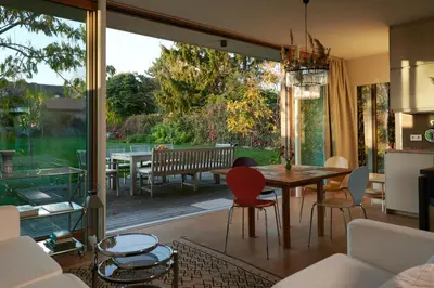 Ein Sitzbereich in der Unterkunft Bungalow Brigitte