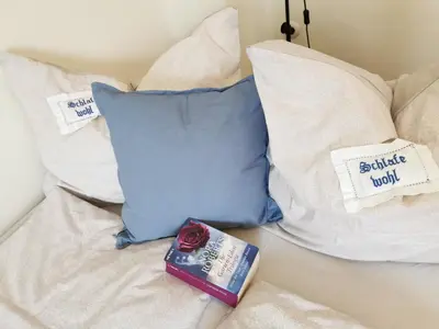 Ein Bett oder Betten in einem Zimmer der Unterkunft Ferienwohnung Morgensonne