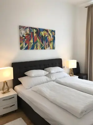 Ein Bett oder Betten in einem Zimmer der Unterkunft Steiner Residences Vienna Taborstrasse