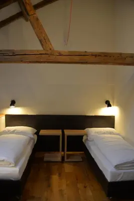 Ein Bett oder Betten in einem Zimmer der Unterkunft Maison am Liesingbach