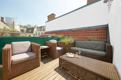 Ein Sitzbereich in der Unterkunft Vienna Penthouse 1