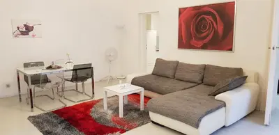 Ein Sitzbereich in der Unterkunft Vienna-apartment-one Schmidgasse
