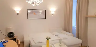 Ein Bett oder Betten in einem Zimmer der Unterkunft Vienna-apartment-one Schmidgasse