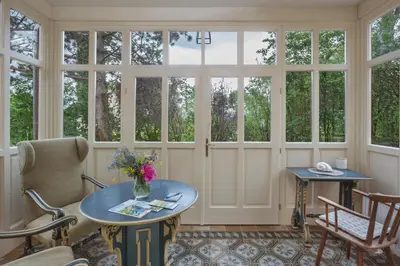 Ein Balkon oder eine Terrasse in der Unterkunft Villa Tranquillini auf Gut Guntrams