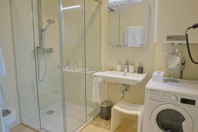Ein Badezimmer in der Unterkunft Villa Tranquillini auf Gut Guntrams