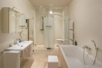 Ein Badezimmer in der Unterkunft Villa Tranquillini auf Gut Guntrams