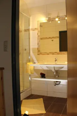 Ein Badezimmer in der Unterkunft Landgasthof zur Bruthenne