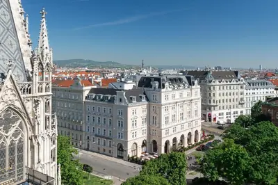 Ein allgemeiner Blick auf Wien oder ein Stadtblick von des Hotels aus