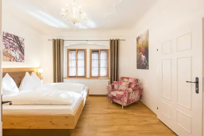 Ein Bett oder Betten in einem Zimmer der Unterkunft Altes Backhaus