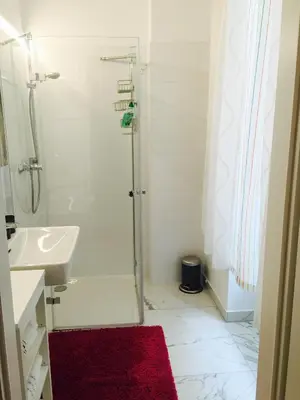 Ein Badezimmer in der Unterkunft Pension am Wienfluss